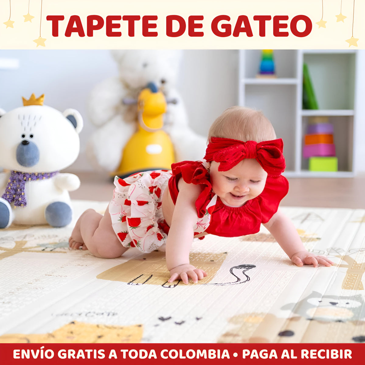 Alfombra infantil para gatear de doble cara – Max Click Store