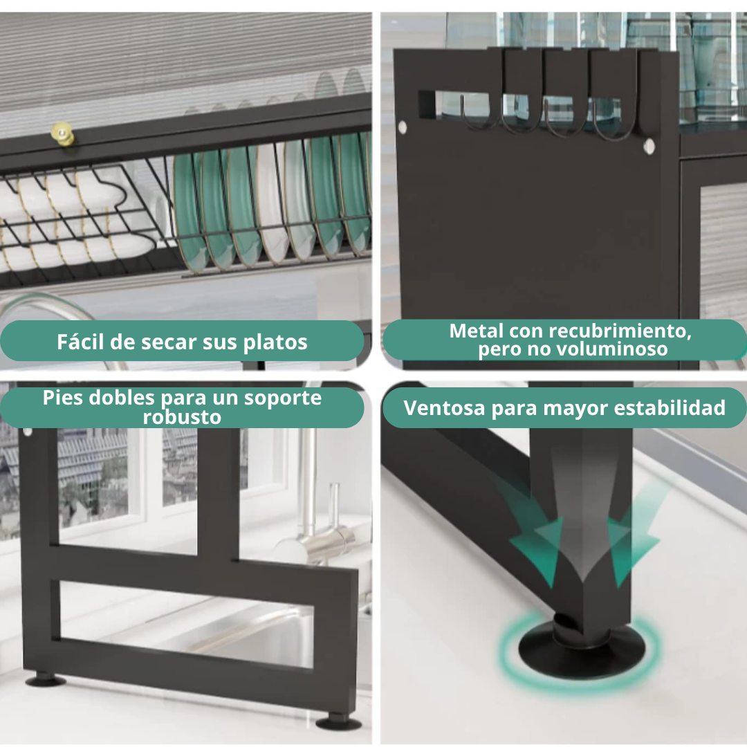 ESCURRIDOR Y ORGANIZADORES PREMIUM DE 2 PISOS: Ahorre Espacio Con Estilo 🖤 (65CM ancho)