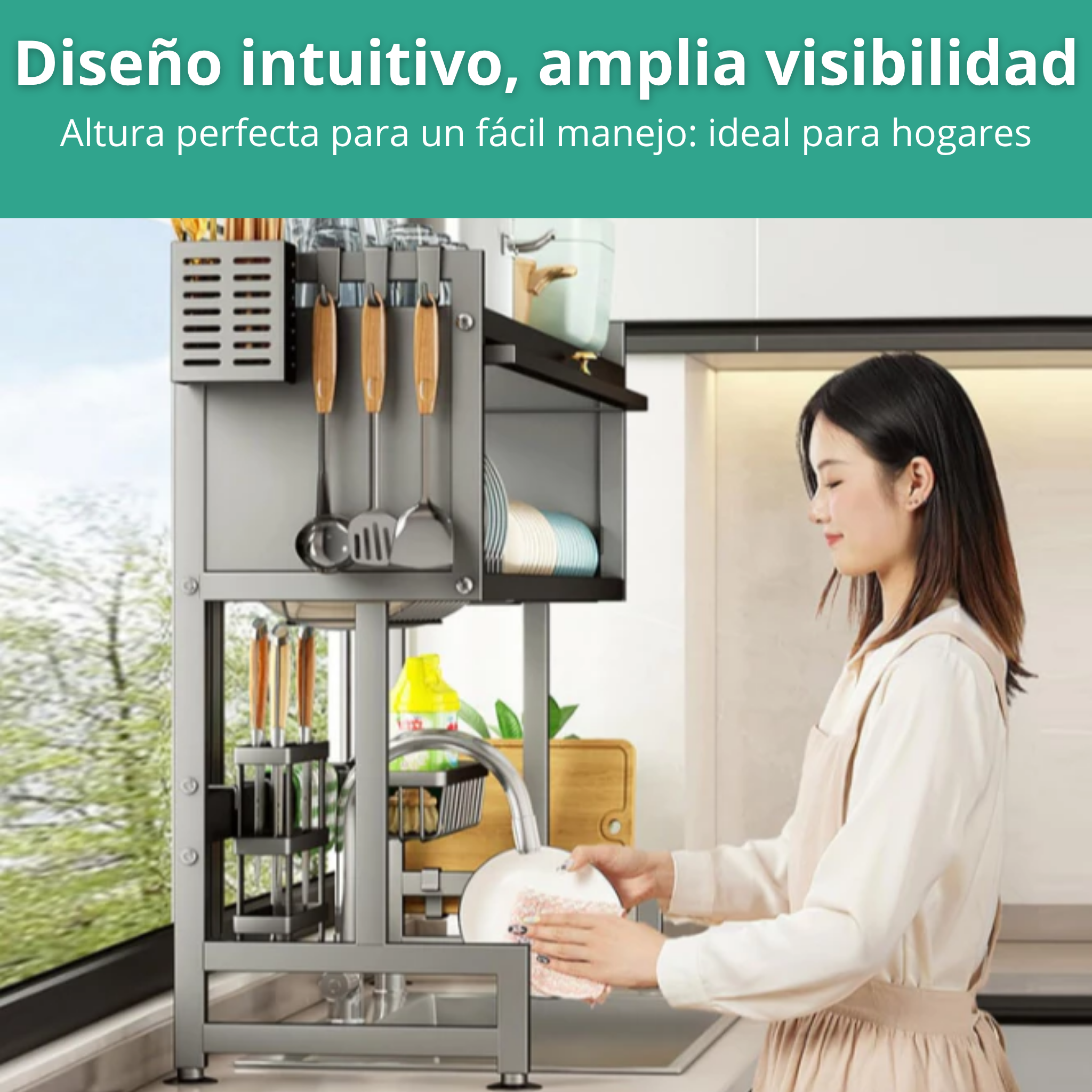 ESCURRIDOR Y ORGANIZADORES PREMIUM DE 2 PISOS: Ahorre Espacio Con Estilo 🖤 (65CM ancho)